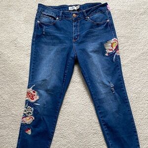 Royalty For Me Embroidered jeans - Dark Blue